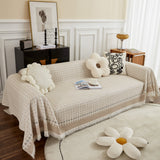 Waffle Lattice Fabric Sofa Cover, Multi-purpose Soft Sofa Throw, Couch Cover Blanket Throws for Couches - Ornate Home