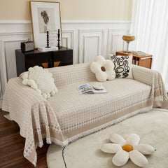 Waffle Lattice Fabric Sofa Cover, Multi-purpose Soft Sofa Throw, Couch Cover Blanket Throws for Couches - Ornate Home