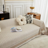 Waffle Lattice Fabric Sofa Cover, Multi-purpose Soft Sofa Throw, Couch Cover Blanket Throws for Couches - Ornate Home