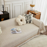 Waffle Lattice Fabric Sofa Cover, Multi-purpose Soft Sofa Throw, Couch Cover Blanket Throws for Couches - Ornate Home