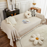 Waffle Lattice Fabric Sofa Cover, Multi-purpose Soft Sofa Throw, Couch Cover Blanket Throws for Couches - Ornate Home