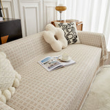 Waffle Lattice Fabric Sofa Cover, Multi-purpose Soft Sofa Throw, Couch Cover Blanket Throws for Couches - Ornate Home