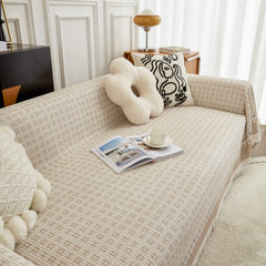 Waffle Lattice Fabric Sofa Cover, Multi-purpose Soft Sofa Throw, Couch Cover Blanket Throws for Couches - Ornate Home