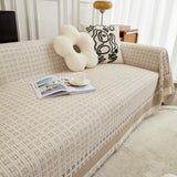 Waffle Lattice Fabric Sofa Cover, Multi-purpose Soft Sofa Throw, Couch Cover Blanket Throws for Couches - Ornate Home
