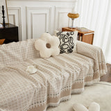 Waffle Lattice Fabric Sofa Cover, Multi-purpose Soft Sofa Throw, Couch Cover Blanket Throws for Couches - Ornate Home