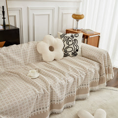 Waffle Lattice Fabric Sofa Cover, Multi-purpose Soft Sofa Throw, Couch Cover Blanket Throws for Couches - Ornate Home