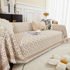 Waffle Lattice Fabric Sofa Cover, Multi-purpose Soft Sofa Throw, Couch Cover Blanket Throws for Couches - Ornate Home