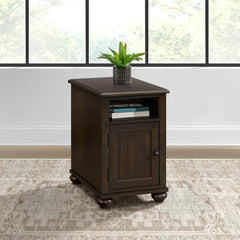 Wagner Cherry Chairside Table with USB - Ornate Home