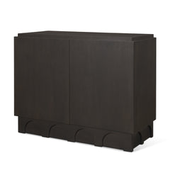 Wagner Dark Brown Wood with Arched Design Accent Cabinet - Ornate Home