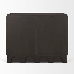 Wagner Dark Brown Wood with Arched Design Accent Cabinet - Ornate Home