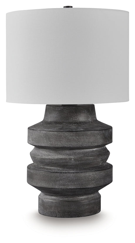 Wahida Distressed Black Poly Table Lamp - Ornate Home
