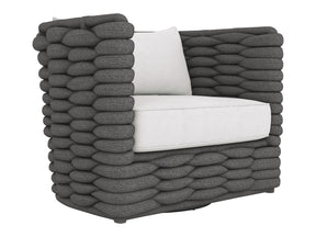 Wailea Cadet Grey/White/Cream Outdoor Swivel Chair - Ornate Home