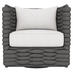 Wailea Cadet Grey/White/Cream Outdoor Swivel Chair - Ornate Home