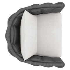 Wailea Cadet Grey/White/Cream Outdoor Swivel Chair - Ornate Home