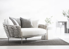 Wailea Nordic Grey/White/Cream Outdoor Daybed - Ornate Home
