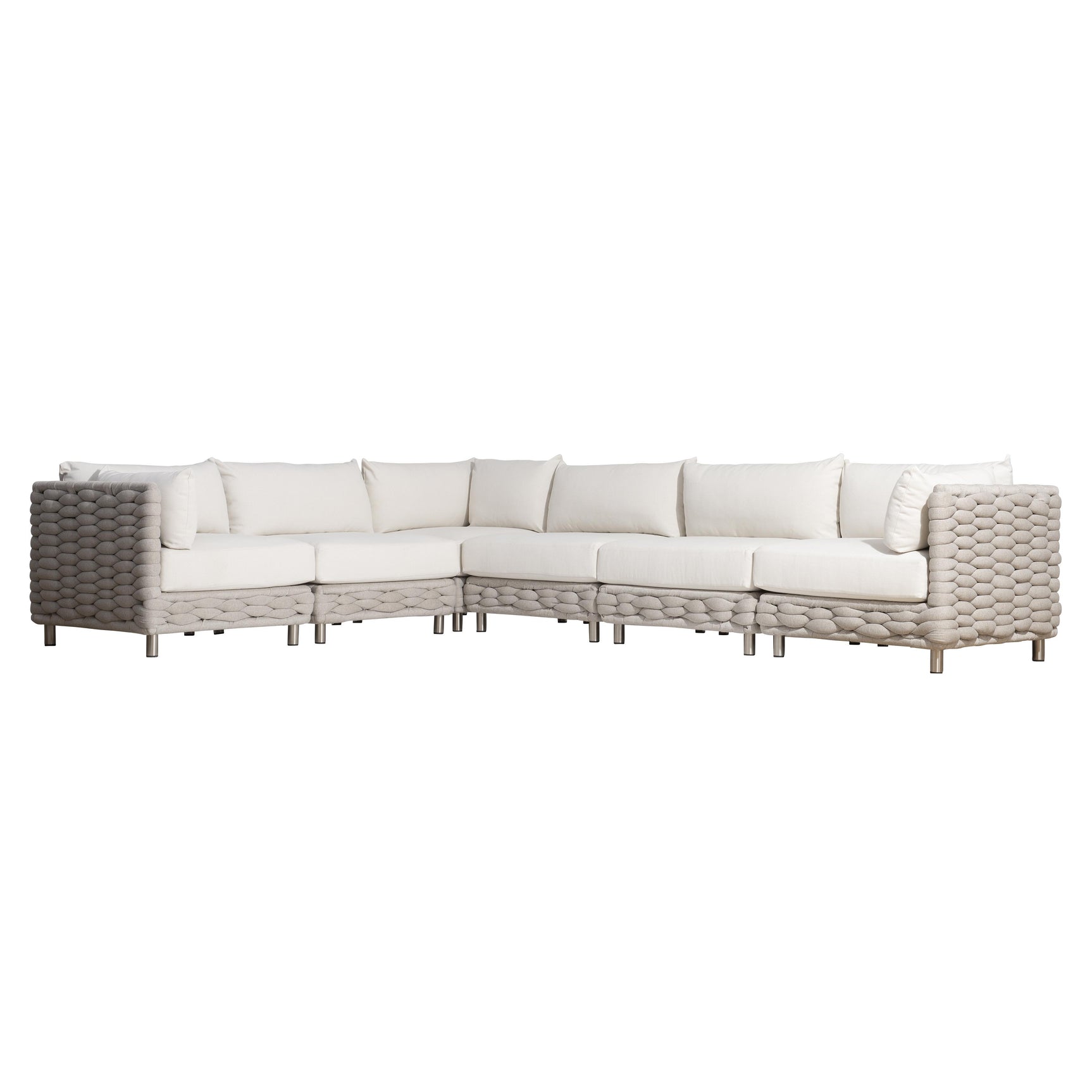 Wailea Nordic Grey/White/Cream Outdoor Sectional - Ornate Home
