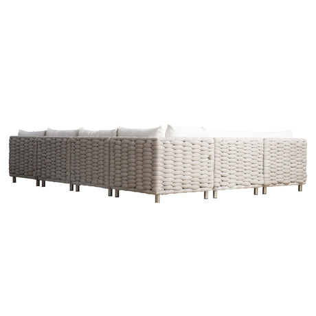 Wailea Nordic Grey/White/Cream Outdoor Sectional - Ornate Home