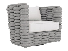 Wailea Nordic Grey/White/Cream Outdoor Swivel Chair - Ornate Home