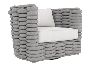 Wailea Nordic Grey/White/Cream Outdoor Swivel Chair - Ornate Home