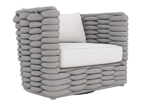 Wailea Nordic Grey/White/Cream Outdoor Swivel Chair - Ornate Home
