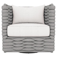 Wailea Nordic Grey/White/Cream Outdoor Swivel Chair - Ornate Home