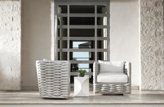 Wailea Nordic Grey/White/Cream Outdoor Swivel Chair - Ornate Home