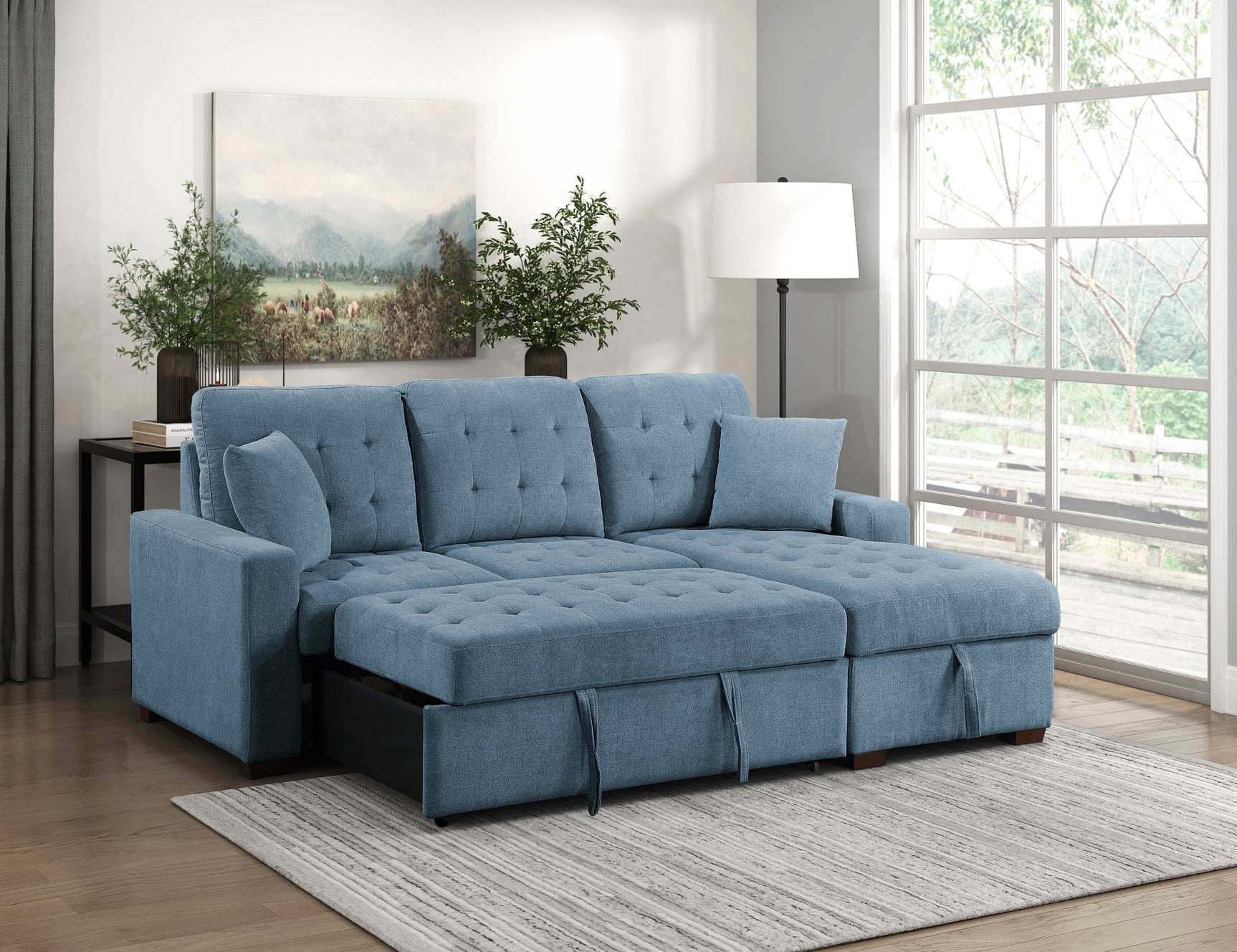 Waitsfield Blue 2-Piece Sectional with Right Chaise - Ornate Home