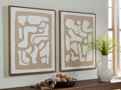 Waldett Beige/White Wall Art Set - Ornate Home