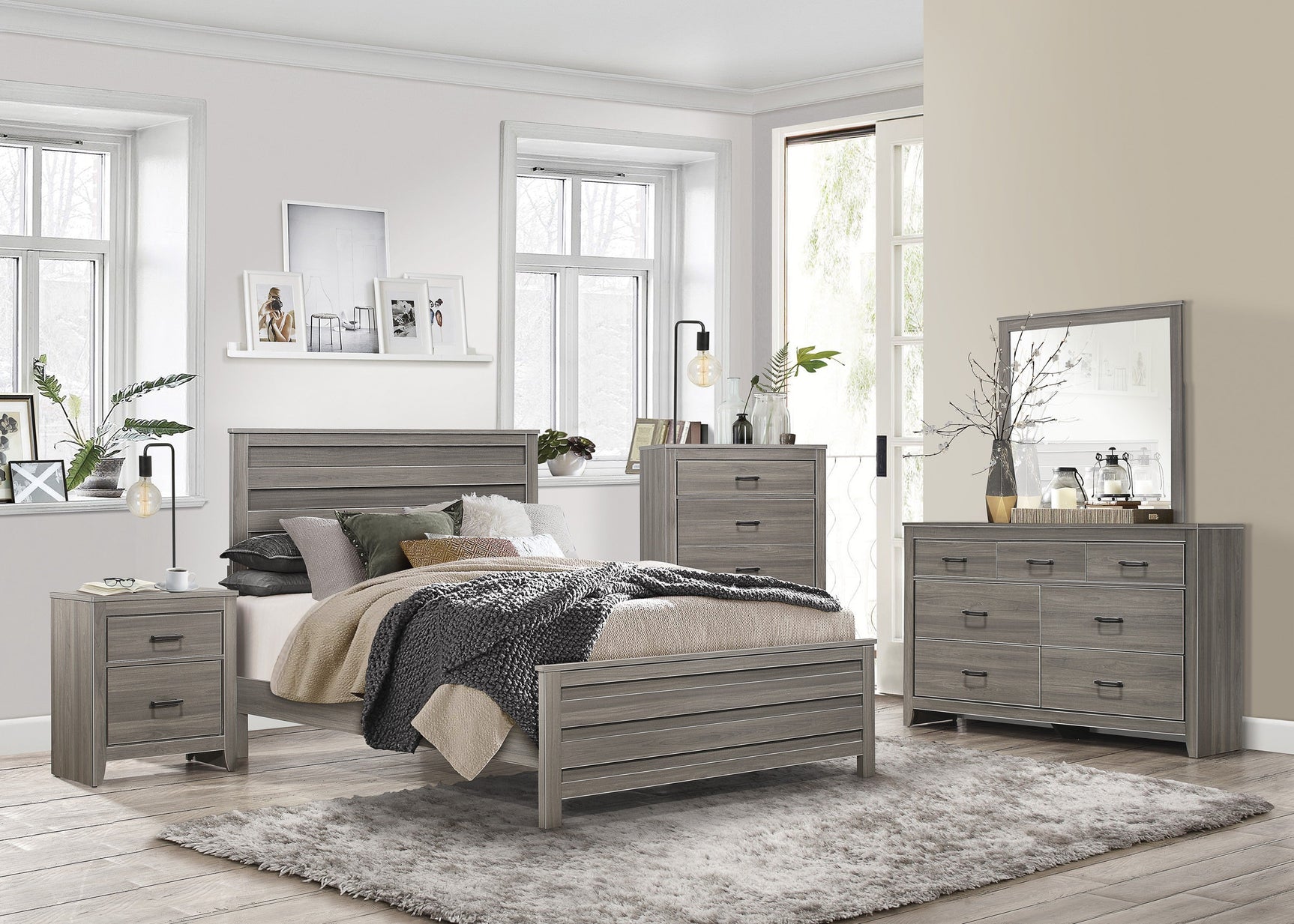 Waldorf Dark Gray Eastern King Bed - Ornate Home