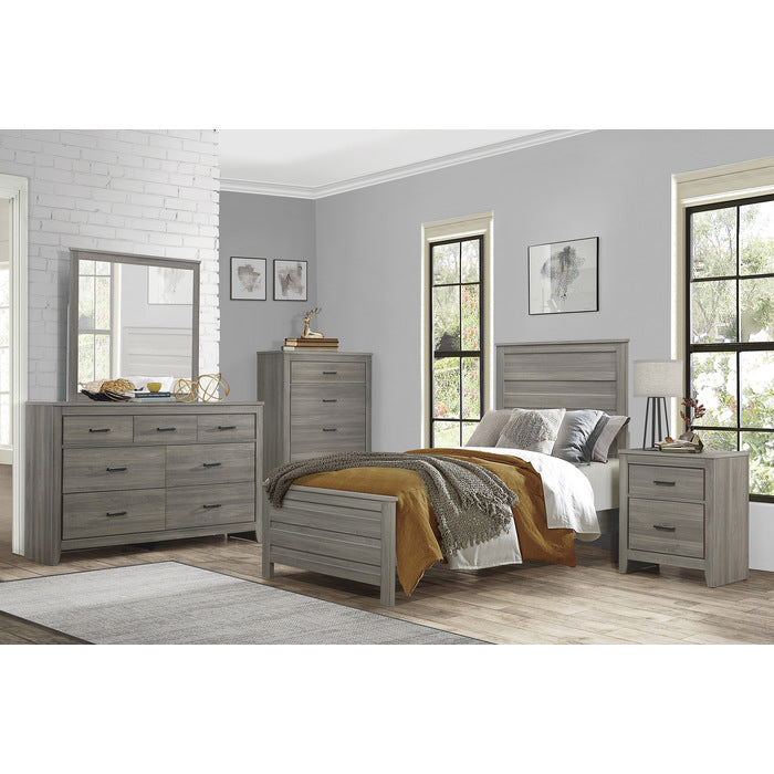 Waldorf Dark Gray Twin Bed - Ornate Home