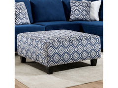 Waldport Navy Ottoman - Ornate Home
