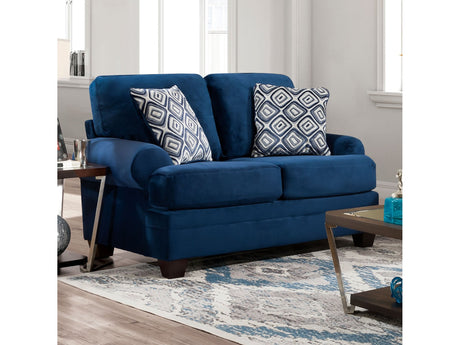 Waldstone Navy Loveseat - Ornate Home