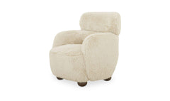 Wales Cream Faux Fur Accent Chair - Ornate Home