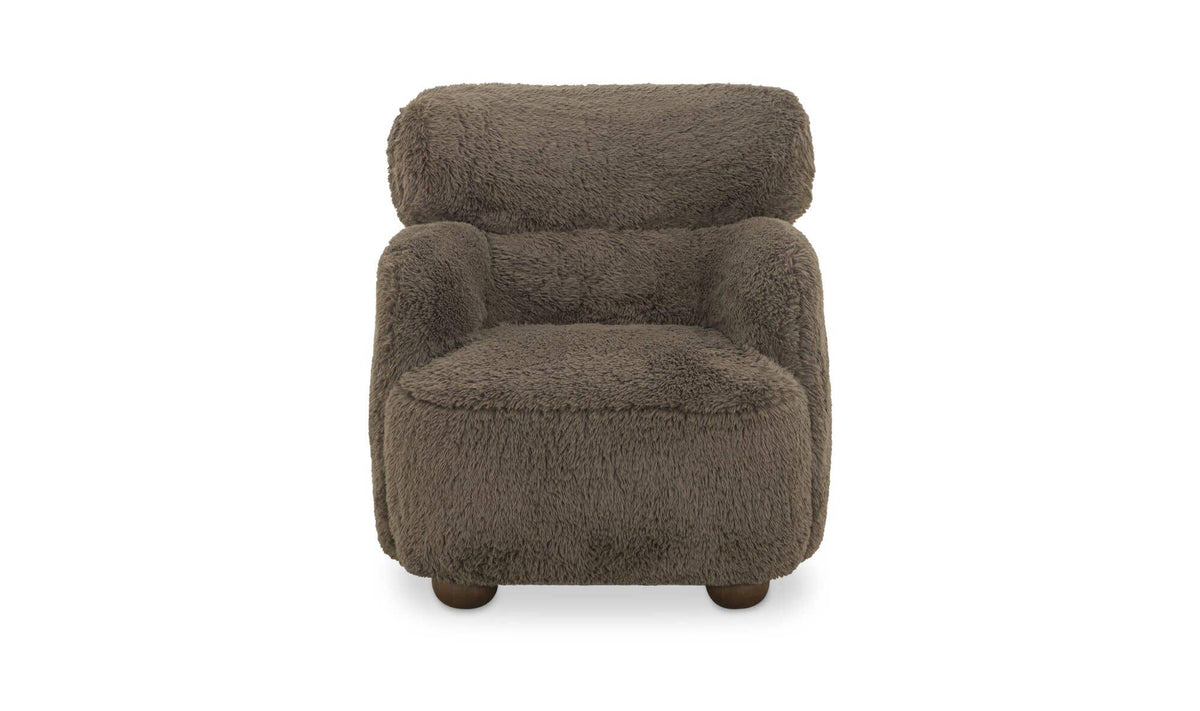 Wales Light Brown Faux Fur Accent Chair - Ornate Home