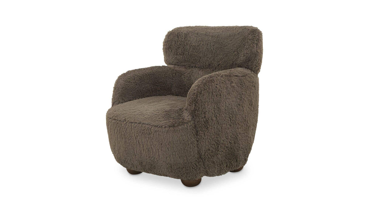 Wales Light Brown Faux Fur Accent Chair - Ornate Home