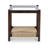 Walker Clear/Brown/Walnut Side Table - Ornate Home