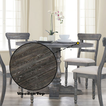 Wallace Weathered Gray Round Pedestal Dining Table - Ornate Home