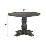 Wallace Weathered Gray Round Pedestal Dining Table - Ornate Home