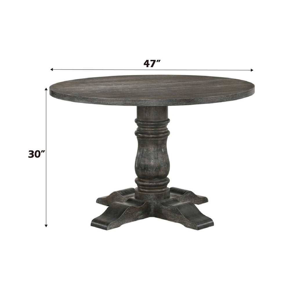 Wallace Weathered Gray Round Pedestal Dining Table - Ornate Home
