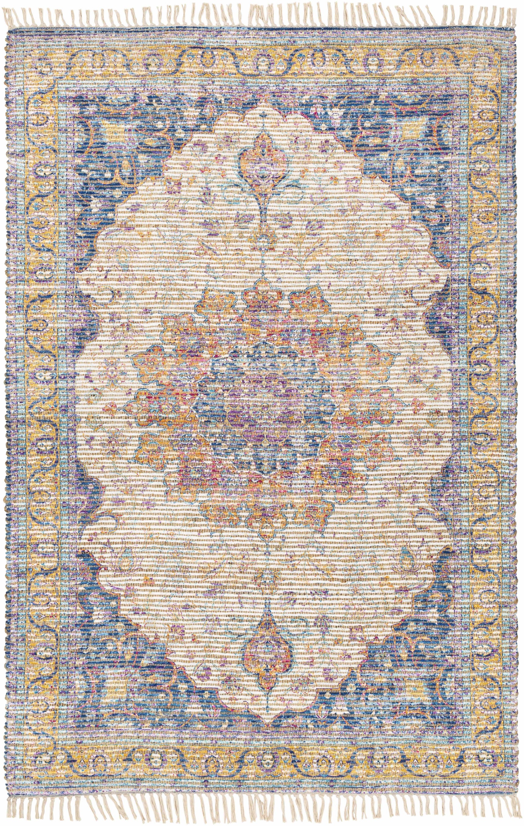 Wallburg Hand Woven Colorful Tassel Rug - Clearance - Ornate Home