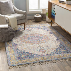 Wallburg Hand Woven Colorful Tassel Rug - Clearance - Ornate Home