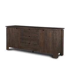 Wallen Dark Brown 2 Door Solid Wood with 3 Drawers Sideboard