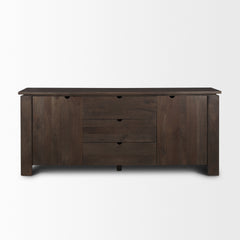 Wallen Dark Brown 2 Door Solid Wood with 3 Drawers Sideboard