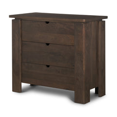 Wallen Dark Brown Solid Wood 3 Drawer Accent Cabinet - Ornate Home