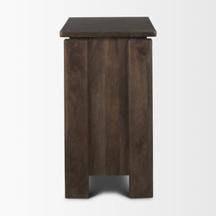 Wallen Dark Brown Solid Wood 3 Drawer Accent Cabinet - Ornate Home