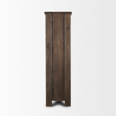 Wallen Dark Brown Solid Wood Curio Cabinet