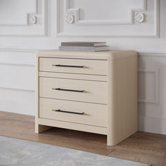 Wallen White Sand 3 Drawer Nightstand - Ornate Home