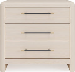 Wallen White Sand 3 Drawer Nightstand - Ornate Home