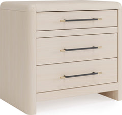 Wallen White Sand 3 Drawer Nightstand - Ornate Home