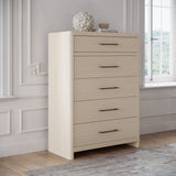 Wallen White Sand 5 Drawer Chest - Ornate Home